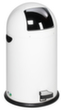 Tretabfallbehälter mit Klappdeckel aus Edelstahl, 33 l, weiß