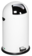 Tretabfallbehälter mit Klappdeckel aus Edelstahl, 40 l, weiß