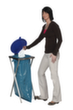 Edelstahl-Müllsackständer, für 120-Liter-Säcke, Deckel blau