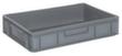 Euronorm-Stapelbehälter Basic mit verstärktem Rippenboden, grau, Inhalt 23 l