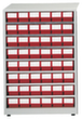 Treston Großes Lagermagazin, 48 Schublade(n), RAL7035 Lichtgrau/rot