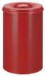 Selbstlöschender Papierkorb aus Stahl, 110 l, rot, Kopfteil rot