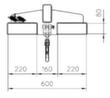 Bauer Neigungsverstellbarer Lastarm, Traglast 1000 kg, mit korrosionsschützender Zinkbeschichtung Technische Zeichnung 1 S