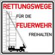Brandschutzschild "Rettungswege ... freihalten", Wandschild, Standard