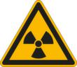 Warnschild vor radioaktiven/ionisierenden Stoffen, Aufkleber