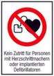 Verbotskombischild "Verbot für Personen mit Herzschrittmacher", Wandschild, Standard