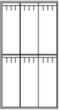 C+P Doppelstöckiger Umkleideschrank Evolo mit untergebauter Sitzbank + 3x2 ABteile, Abteilbreite 300 mm Technische Zeichnung 1 S