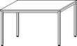 Gera Schreibtisch Pro 4-Fußgestell Technische Zeichnung 1 S