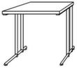 Schreibtisch Terra Nova mit C-Fußgestell, Breite x Tiefe 800 x 800 mm, Platte Nussbaum Technische Zeichnung 1 S