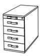 Standcontainer Up and Down, 4 Schublade(n), grau/grau Technische Zeichnung 1 S