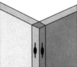 Stütze für Trennwand, Höhe x Breite 1530 x 40 mm Technische Zeichnung 1 S