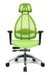Topstar Bürodrehstuhl Open Base + Art OPEN ART 10 mit Kopfstütze, Netzrückenlehne, grün Standard 2 S