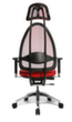 Topstar Bürodrehstuhl Open Base + Art OPEN ART 10 mit Kopfstütze, Netzrückenlehne, rot Standard 3 S