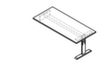 Anbautisch für Sideboard, Breite x Tiefe 1800 x 800 mm, Platte Nussbaum Standard 2 S