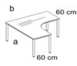 Nowy Styl Freiform-Schreibtisch E10 mit 4-Fußgestell aus Rundrohr Technische Zeichnung 1 S