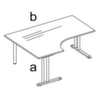 Freiform-Schreibtisch Technische Zeichnung 1 S