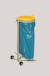VAR Fahrbarer Müllsackständer, für 120-Liter-Säcke, kieselgrau, Deckel gelb Standard 2 S