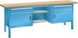 LISTA Werkbank mit Schubladen und Schränken, 2 Schubladen, 2 Schränke, RAL5012 Lichtblau/RAL5012 Lichtblau