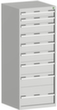 bott Schubladenschrank cubio mit Grundfläche 650x650 mm, 9 Schublade(n), RAL7035 Lichtgrau/RAL7035 Lichtgrau