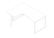 Quadrifoglio Winkel-Schreibtisch Practika, Kufengestell, Breite 1600 mm, weiß/weiß