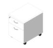Quadrifoglio Rollcontainer Practika mit HR-Auszug, 1 Schublade(n), alu/weiß