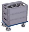 VARIOfit Kastenroller mit Rand für Euronormbehälter, Traglast 250 kg, RAL5010 Enzianblau Milieu 1 S