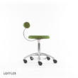 Löffler Hocker Aogo, Sitz grün, Rollen Standard 3 S