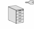 Gera Standcontainer Pro, 5 Schublade(n) Technische Zeichnung 1 S