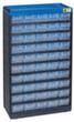 Allit Extra stabiles Schubladenmagazin VarioPlus Pro 53/100, 50 Schublade(n), schwarz/blau/weiß transluzent