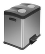 Edelstahl-Tretabfallbehälter EKO Rejoice mit Kunststoffdeckel, 2 x 12 l