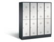 C+P Doppelstöckiger Garderobenschrank Classic mit 4x2 Abteilen mit Lüftungsrosetten, Abteilbreite 400 mm Standard 2 S