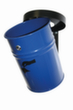 Selbstlöschender Abfallbehälter FIRE EX zur Wandbefestigung, 16 l, blau, Kopfteil schwarz