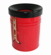 Selbstlöschender Abfallbehälter FIRE EX zur Wandbefestigung, 16 l, rot, Kopfteil schwarz