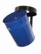 Selbstlöschender Abfallbehälter FIRE EX zur Wandbefestigung, 30 l, blau, Kopfteil schwarz