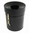 Selbstlöschender Abfallbehälter FIRE EX zur Wandbefestigung, 30 l, schwarz, Kopfteil schwarz