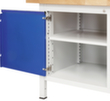 RAU Höhenverstellbare Werkbank Serie 8000, 3 Schubladen, 1 Schrank, RAL7035 Lichtgrau/RAL5010 Enzianblau Detail 4 S
