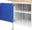 RAU Höhenverstellbare Werkbank Serie 8000, 4 Schubladen, 1 Schrank, RAL7035 Lichtgrau/RAL5010 Enzianblau Detail 4 S