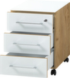 Rollcontainer GW-MONTERIA mit 3 Schubladen, 3 Schublade(n), Navarra-Eiche/weiß Standard 2 S