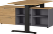 Schreibtisch, C-Fußgestell, Breite 1400 mm, Grandson-Eiche/schwarz Standard 5 S