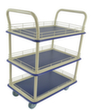 Etagenwagen mit Gitterreling, Traglast 200 kg, 3 Etagen Standard 3 S