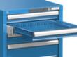 Schubladenschrank Topas B, 3 Schublade(n), RAL7035 Lichtgrau/RAL5010 Enzianblau Detail 2 S