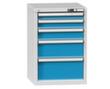 Schubladenschrank Topas A, 4 Schublade(n), RAL7035 Lichtgrau/RAL5012 Lichtblau