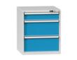 Schubladenschrank Topas B, 3 Schublade(n), RAL7035 Lichtgrau/RAL5012 Lichtblau