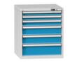 Schubladenschrank Topas B, 6 Schublade(n), RAL7035 Lichtgrau/RAL5012 Lichtblau