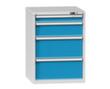 Schubladenschrank Topas B, 4 Schublade(n), RAL7035 Lichtgrau/RAL5012 Lichtblau