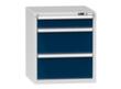 Schubladenschrank Topas B, 3 Schublade(n), RAL7035 Lichtgrau/RAL5010 Enzianblau