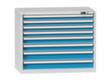 Schubladenschrank Topas C, 8 Schublade(n), RAL7035 Lichtgrau/RAL5012 Lichtblau