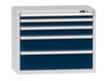 Schubladenschrank Topas C, 4 Schublade(n), RAL7035 Lichtgrau/RAL5010 Enzianblau