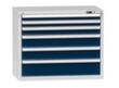 Schubladenschrank Topas C, 6 Schublade(n), RAL7035 Lichtgrau/RAL5010 Enzianblau