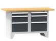 Werkbank Spinell, 6 Schubladen, RAL7035 Lichtgrau/RAL7016 Anthrazitgrau